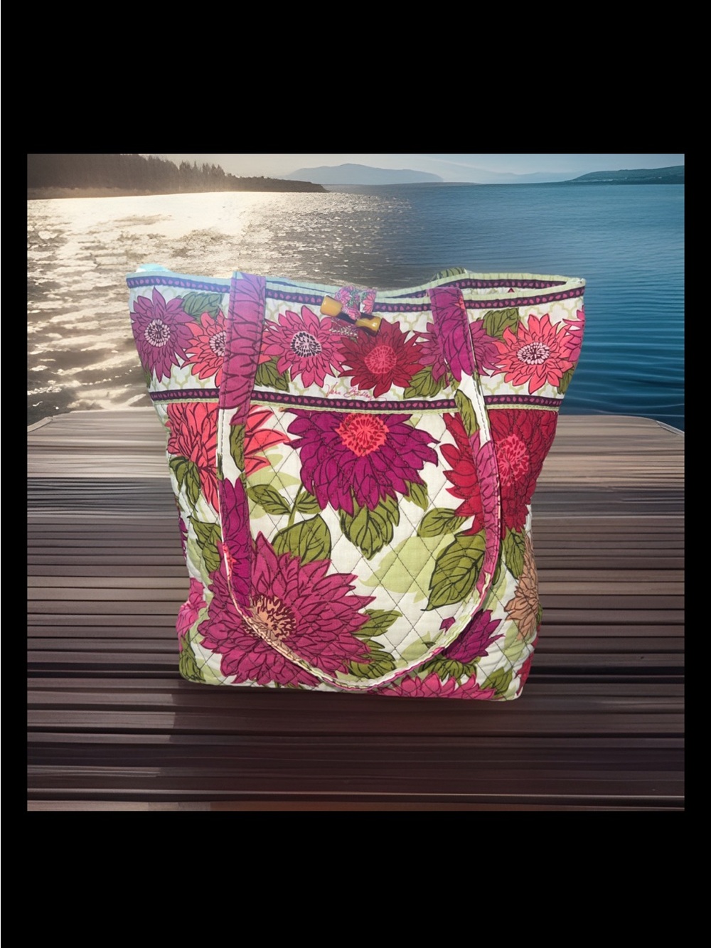 Quilted Floral Tote Bag - Pink Floral